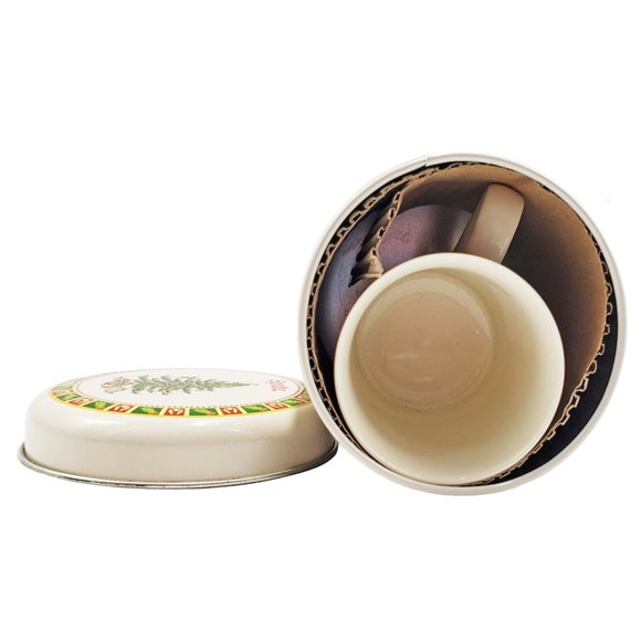 NEW Spode Christmas Tree Sentiment Mug/Cup & Gift Tin 9 oz. Porcelain Holly #1 - Picture 6 of 9